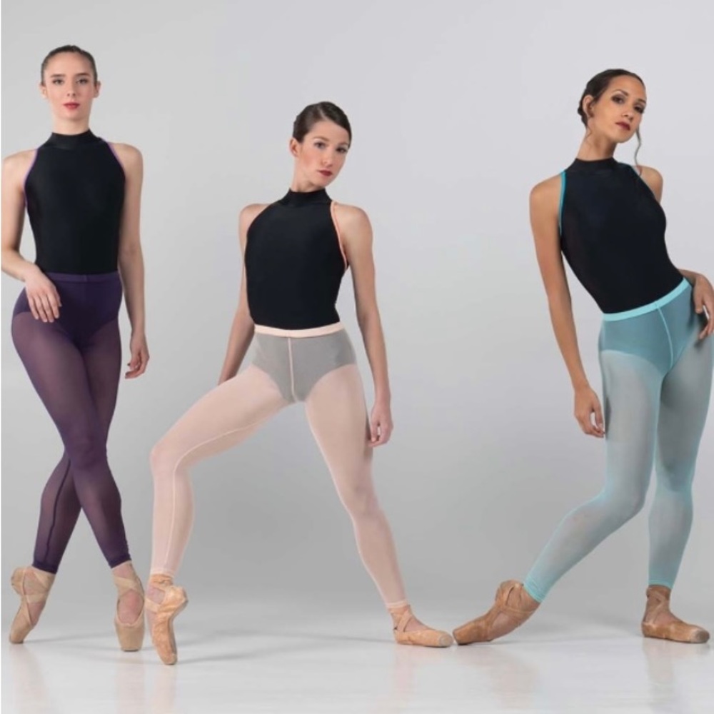 Ballet Rosa Laetitia Mesh Leggings S/M Lilac Purple New With Tags